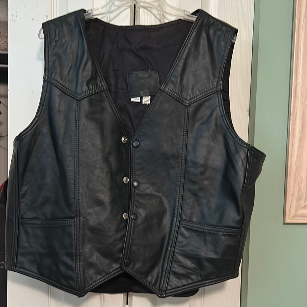 Black Leather Vest